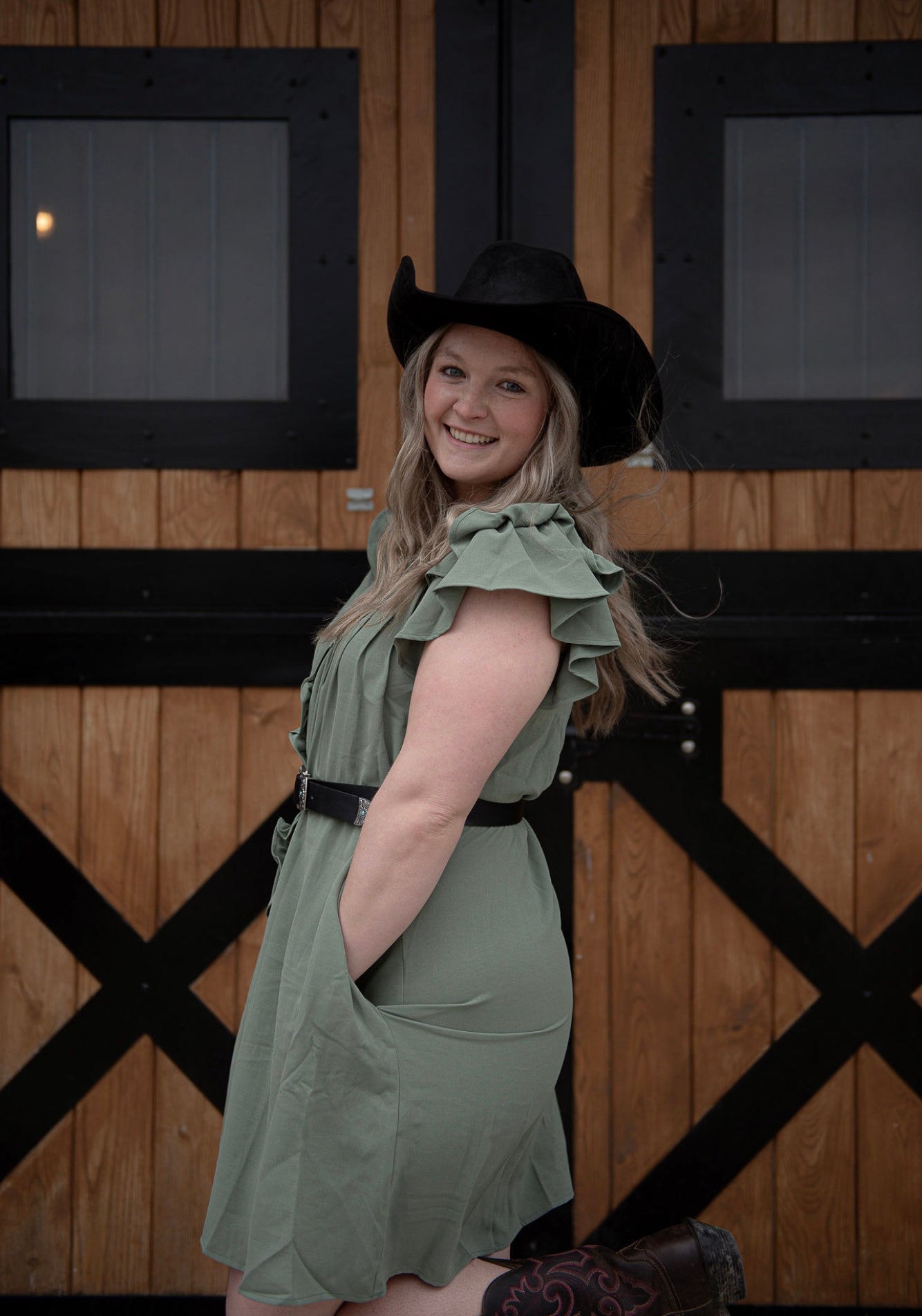 Ruffle short sleeve dress