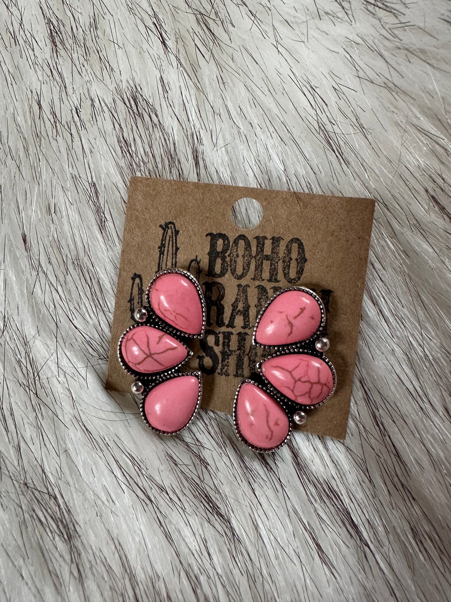 Western stone cluster earrings