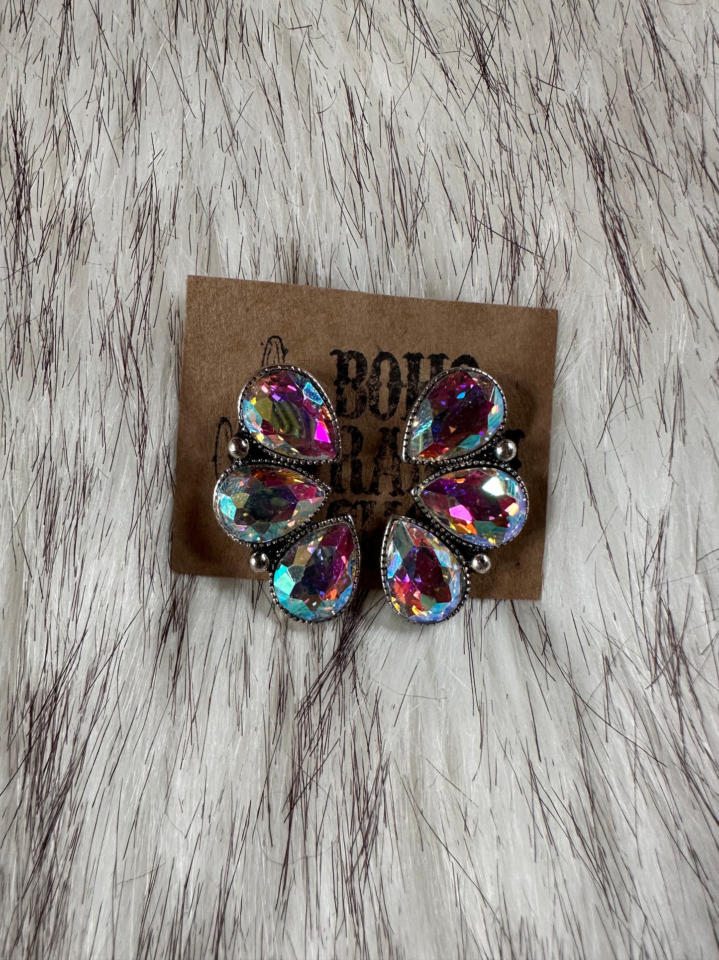 Western stone cluster earrings
