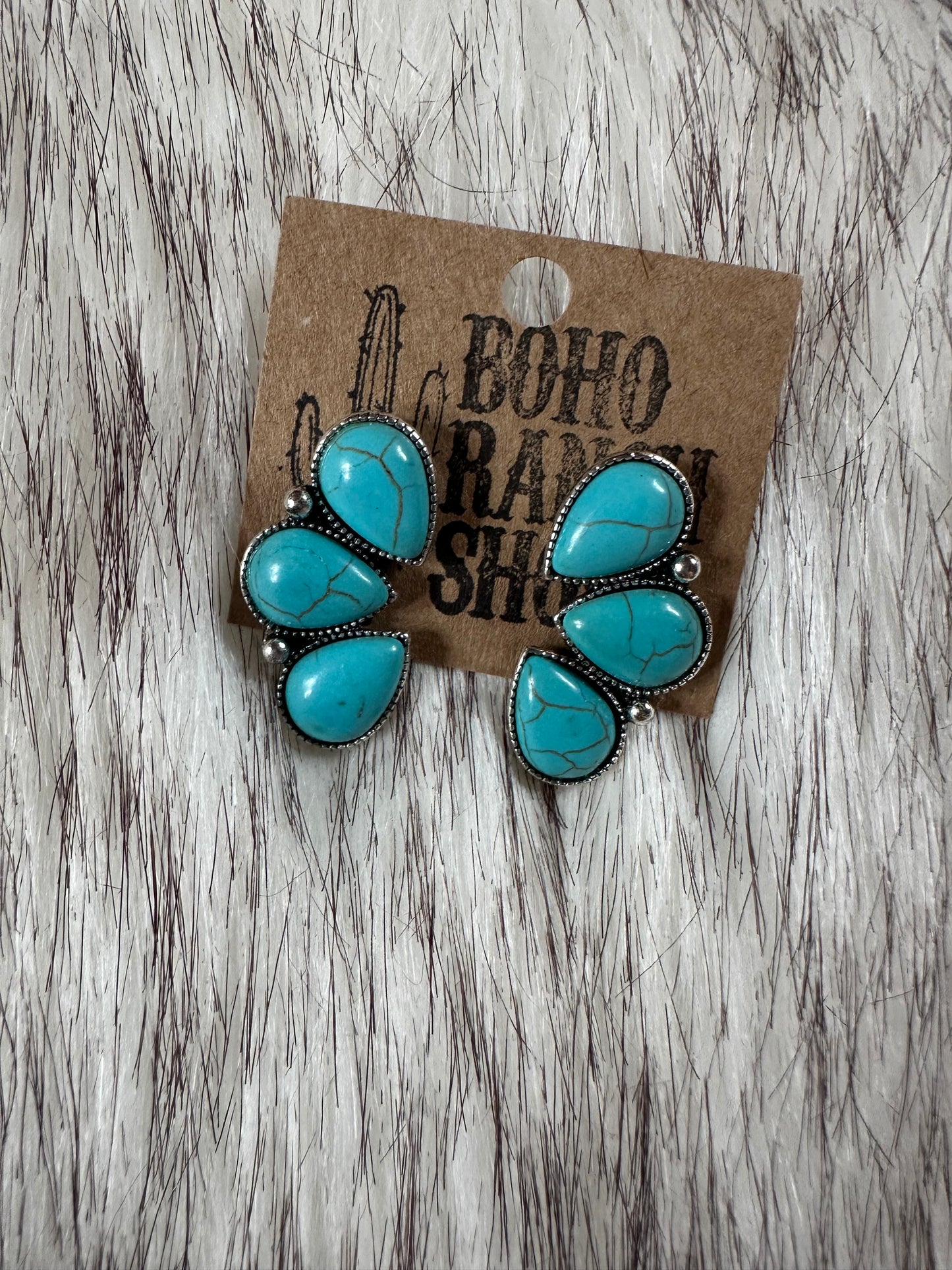 Western stone cluster earrings