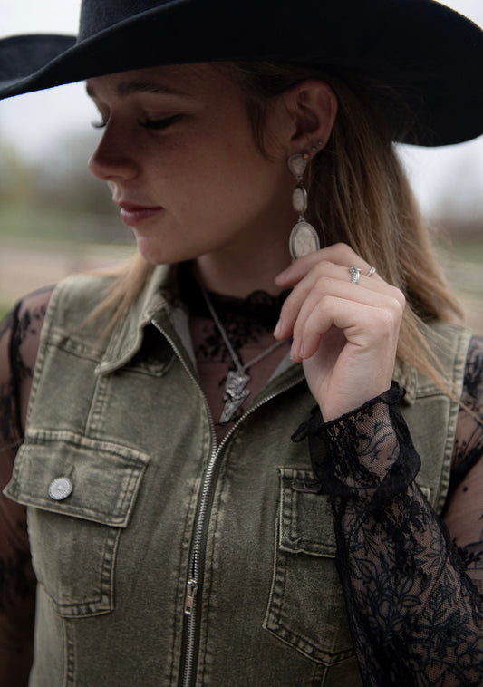Western 3 tier earrings