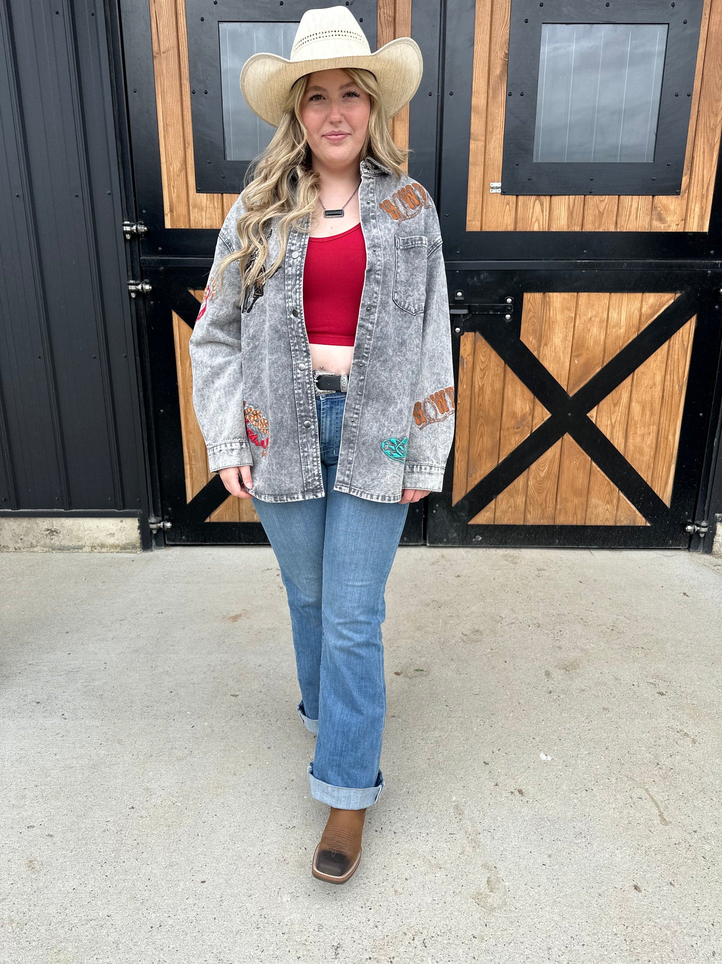 Red Cropped tank tops