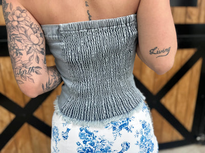 Denim tube top
