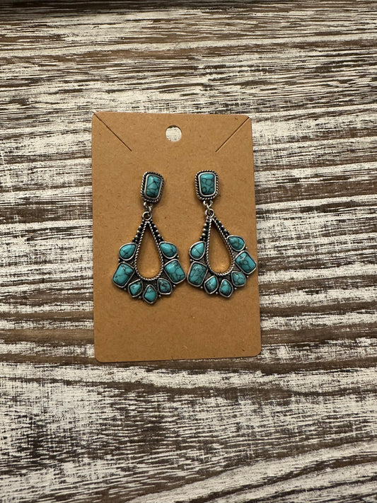 Turquoise stone dangle earrings